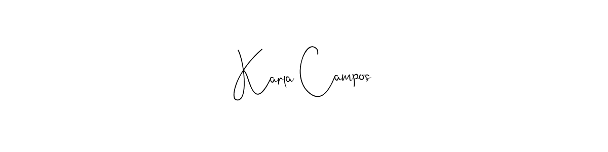Make a beautiful signature design for name Karla Campos. With this signature (Andilay-7BmLP) style, you can create a handwritten signature for free. Karla Campos signature style 4 images and pictures png