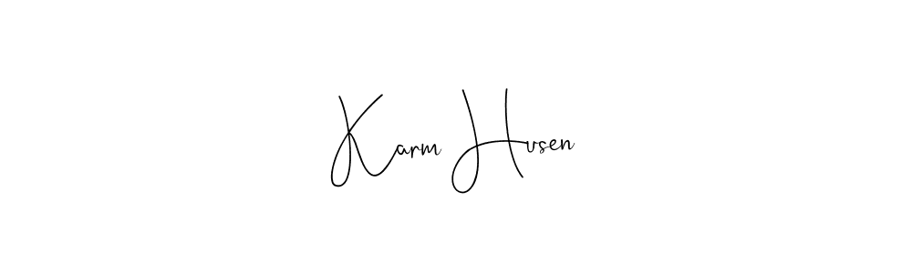 It looks lik you need a new signature style for name Karm Husen. Design unique handwritten (Andilay-7BmLP) signature with our free signature maker in just a few clicks. Karm Husen signature style 4 images and pictures png