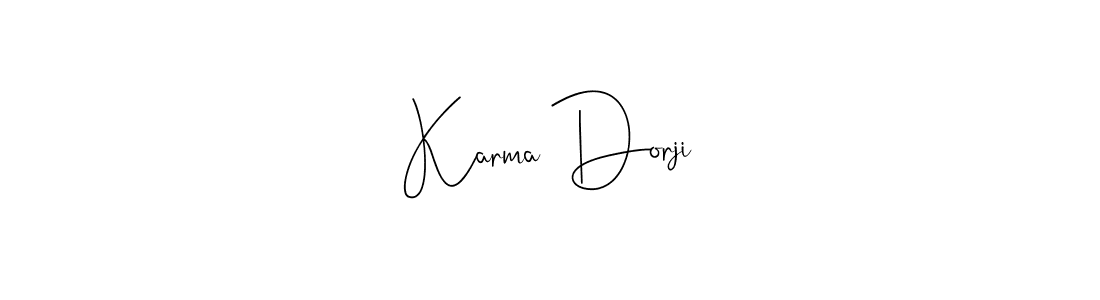 How to make Karma Dorji name signature. Use Andilay-7BmLP style for creating short signs online. This is the latest handwritten sign. Karma Dorji signature style 4 images and pictures png