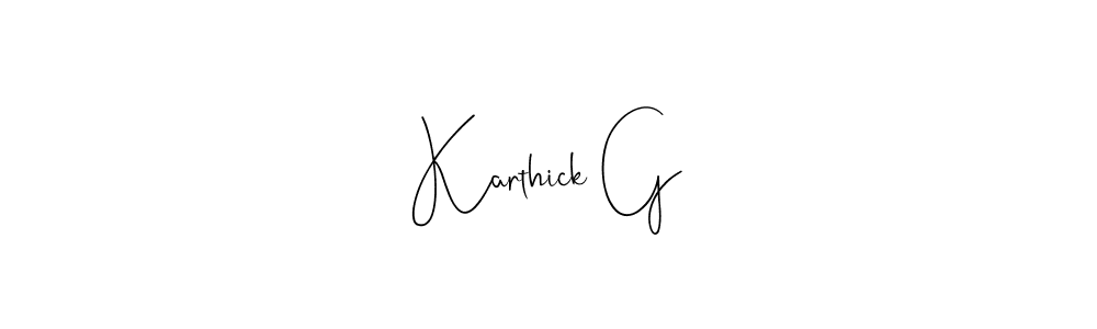 Also You can easily find your signature by using the search form. We will create Karthick G name handwritten signature images for you free of cost using Andilay-7BmLP sign style. Karthick G signature style 4 images and pictures png