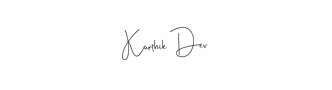 Make a beautiful signature design for name Karthik Dev. With this signature (Andilay-7BmLP) style, you can create a handwritten signature for free. Karthik Dev signature style 4 images and pictures png