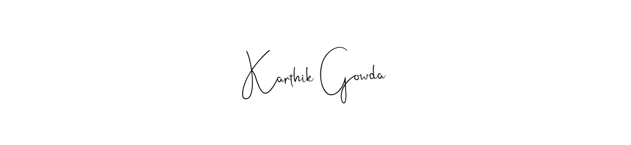 How to make Karthik Gowda signature? Andilay-7BmLP is a professional autograph style. Create handwritten signature for Karthik Gowda name. Karthik Gowda signature style 4 images and pictures png