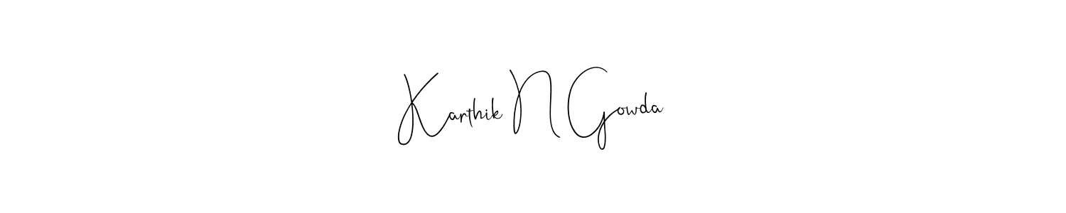This is the best signature style for the Karthik N Gowda name. Also you like these signature font (Andilay-7BmLP). Mix name signature. Karthik N Gowda signature style 4 images and pictures png
