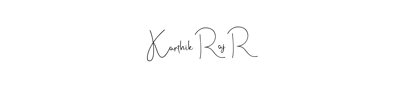 Design your own signature with our free online signature maker. With this signature software, you can create a handwritten (Andilay-7BmLP) signature for name Karthik Raj R. Karthik Raj R signature style 4 images and pictures png