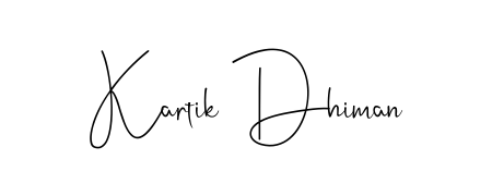 A timeless handwritten aesthetic for Kartik Dhiman. The Andilay-7BmLP font gives your signature a handcrafted feel with natural curves. Kartik Dhiman signature style 4 images and pictures png