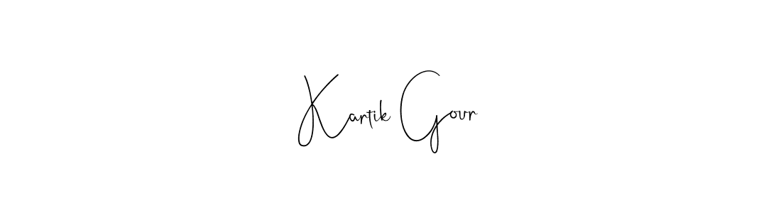 Design your own signature with our free online signature maker. With this signature software, you can create a handwritten (Andilay-7BmLP) signature for name Kartik Gour. Kartik Gour signature style 4 images and pictures png