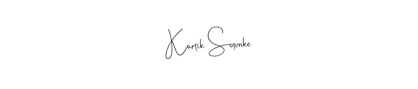 Andilay-7BmLP is a professional signature style that is perfect for those who want to add a touch of class to their signature. It is also a great choice for those who want to make their signature more unique. Get Kartik Solunke name to fancy signature for free. Kartik Solunke signature style 4 images and pictures png