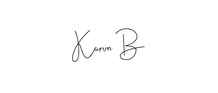 Use a signature maker to create a handwritten signature online. With this signature software, you can design (Andilay-7BmLP) your own signature for name Karun B. Karun B signature style 4 images and pictures png
