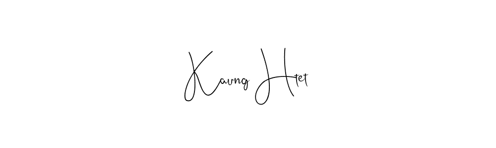 How to make Kaung Htet name signature. Use Andilay-7BmLP style for creating short signs online. This is the latest handwritten sign. Kaung Htet signature style 4 images and pictures png