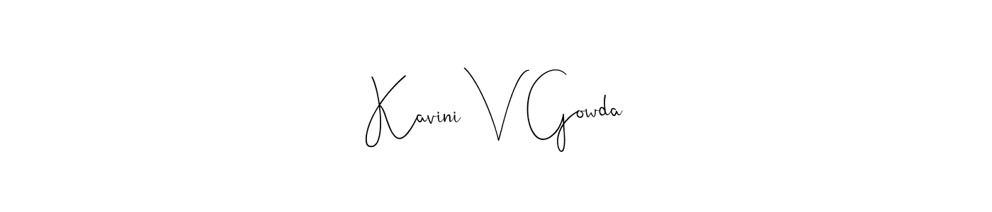 This is the best signature style for the Kavini V Gowda name. Also you like these signature font (Andilay-7BmLP). Mix name signature. Kavini V Gowda signature style 4 images and pictures png