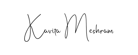 Create an unforgettable impression when signing with Kavita Meshram name styled in Andilay-7BmLP typography. 100% free online generator. Kavita Meshram signature style 4 images and pictures png