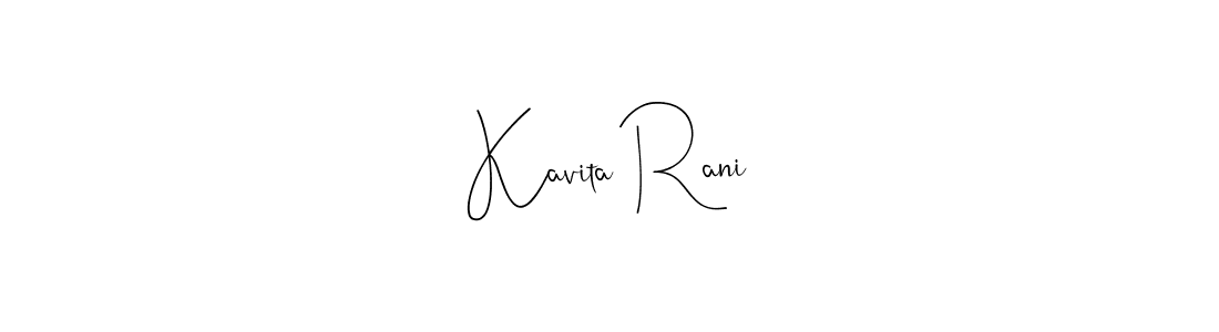if you are searching for the best signature style for your name Kavita Rani. so please give up your signature search. here we have designed multiple signature styles  using Andilay-7BmLP. Kavita Rani signature style 4 images and pictures png
