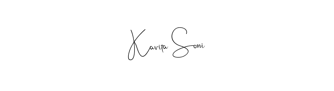 Also we have Kavita Soni name is the best signature style. Create professional handwritten signature collection using Andilay-7BmLP autograph style. Kavita Soni signature style 4 images and pictures png