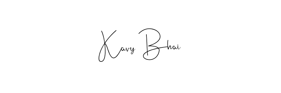 How to make Kavy Bhai name signature. Use Andilay-7BmLP style for creating short signs online. This is the latest handwritten sign. Kavy Bhai signature style 4 images and pictures png