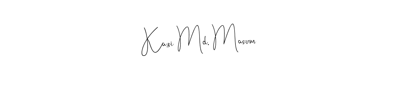 Make a beautiful signature design for name Kazi Md. Masum. With this signature (Andilay-7BmLP) style, you can create a handwritten signature for free. Kazi Md. Masum signature style 4 images and pictures png