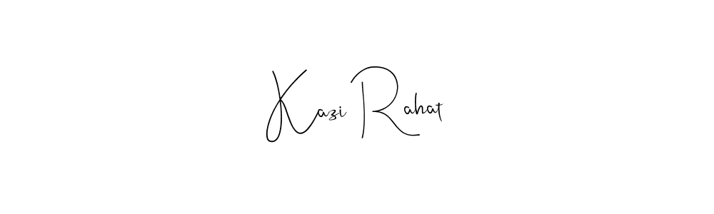 How to make Kazi Rahat name signature. Use Andilay-7BmLP style for creating short signs online. This is the latest handwritten sign. Kazi Rahat signature style 4 images and pictures png