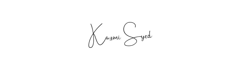 Andilay-7BmLP is a professional signature style that is perfect for those who want to add a touch of class to their signature. It is also a great choice for those who want to make their signature more unique. Get Kazmi Syed name to fancy signature for free. Kazmi Syed signature style 4 images and pictures png