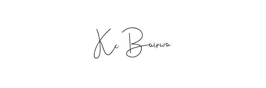 You should practise on your own different ways (Andilay-7BmLP) to write your name (Kc Bairwa) in signature. don't let someone else do it for you. Kc Bairwa signature style 4 images and pictures png