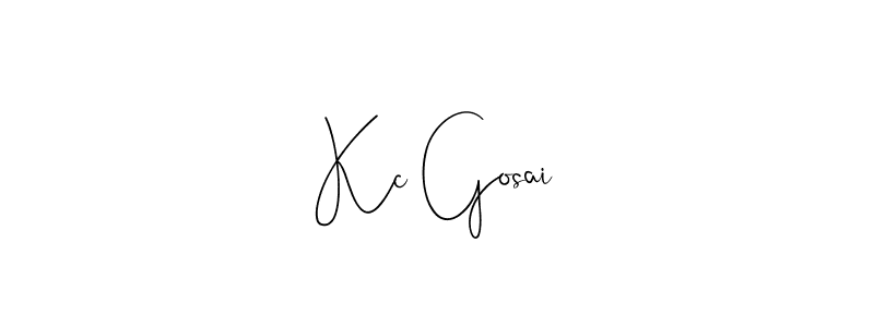 How to make Kc Gosai signature? Andilay-7BmLP is a professional autograph style. Create handwritten signature for Kc Gosai name. Kc Gosai signature style 4 images and pictures png
