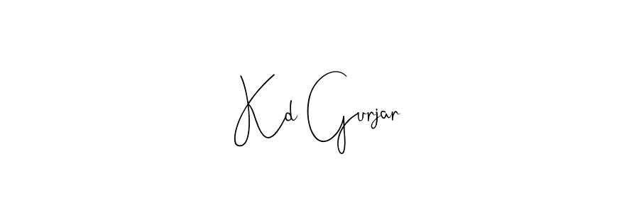 Use a signature maker to create a handwritten signature online. With this signature software, you can design (Andilay-7BmLP) your own signature for name Kd Gurjar. Kd Gurjar signature style 4 images and pictures png