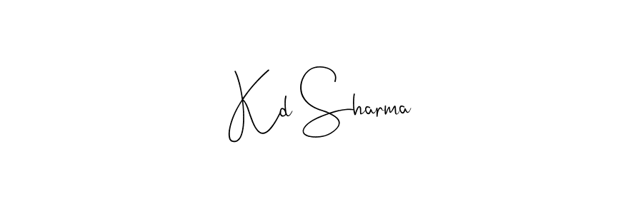 How to make Kd Sharma name signature. Use Andilay-7BmLP style for creating short signs online. This is the latest handwritten sign. Kd Sharma signature style 4 images and pictures png