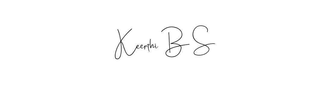 How to make Keerthi B S name signature. Use Andilay-7BmLP style for creating short signs online. This is the latest handwritten sign. Keerthi B S signature style 4 images and pictures png