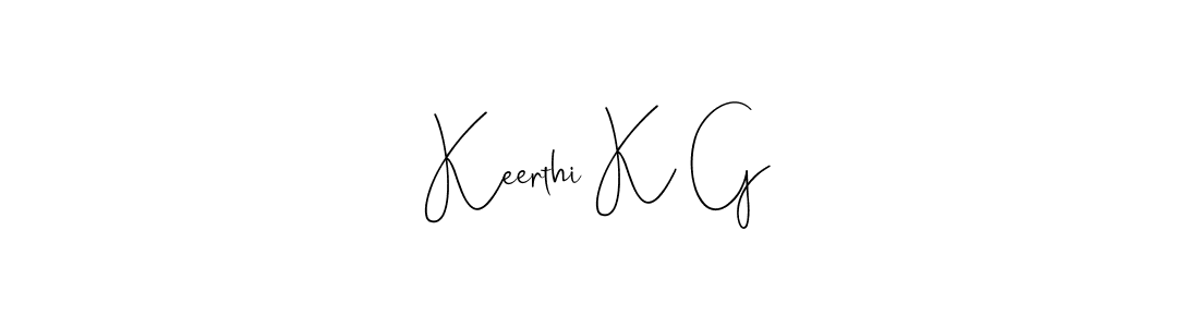 How to make Keerthi K G name signature. Use Andilay-7BmLP style for creating short signs online. This is the latest handwritten sign. Keerthi K G signature style 4 images and pictures png
