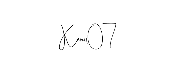 Similarly Andilay-7BmLP is the best handwritten signature design. Signature creator online .You can use it as an online autograph creator for name Kenil07. Kenil07 signature style 4 images and pictures png