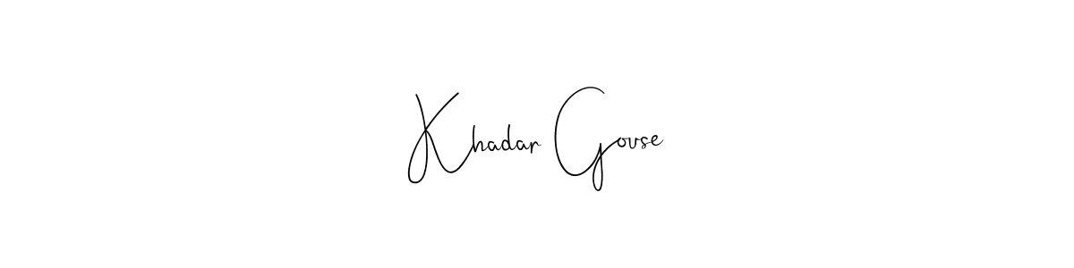 The best way (Andilay-7BmLP) to make a short signature is to pick only two or three words in your name. The name Khadar Gouse include a total of six letters. For converting this name. Khadar Gouse signature style 4 images and pictures png