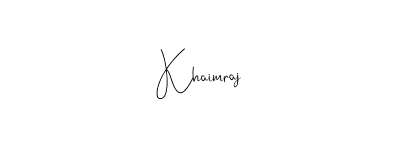 How to make Khaimraj name signature. Use Andilay-7BmLP style for creating short signs online. This is the latest handwritten sign. Khaimraj signature style 4 images and pictures png