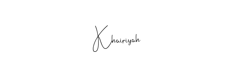 Khairiyah stylish signature style. Best Handwritten Sign (Andilay-7BmLP) for my name. Handwritten Signature Collection Ideas for my name Khairiyah. Khairiyah signature style 4 images and pictures png