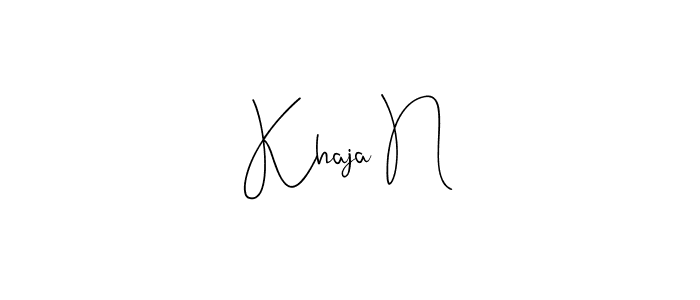 The best way (Andilay-7BmLP) to make a short signature is to pick only two or three words in your name. The name Khaja N include a total of six letters. For converting this name. Khaja N signature style 4 images and pictures png
