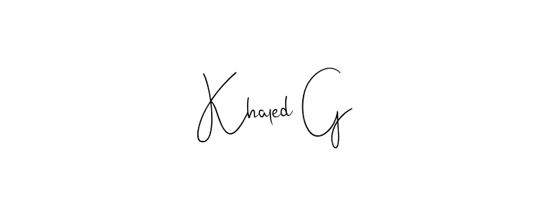 How to make Khaled G name signature. Use Andilay-7BmLP style for creating short signs online. This is the latest handwritten sign. Khaled G signature style 4 images and pictures png