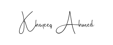 If you are searching for the best signature style for your name Khaleeq Ahmed, here we have designed multiple signature styles using Andilay-7BmLP. Khaleeq Ahmed signature style 4 images and pictures png