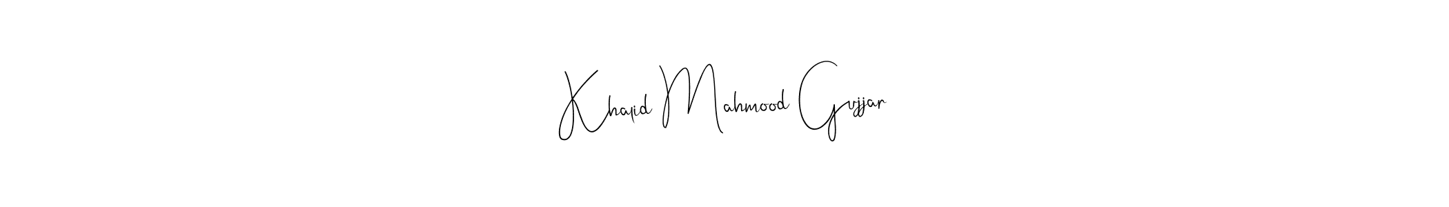 Also You can easily find your signature by using the search form. We will create Khalid Mahmood Gujjar name handwritten signature images for you free of cost using Andilay-7BmLP sign style. Khalid Mahmood Gujjar signature style 4 images and pictures png
