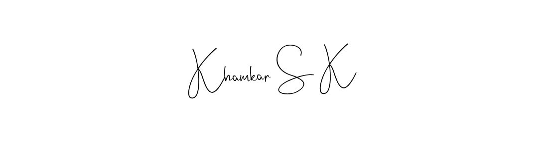 Khamkar S K stylish signature style. Best Handwritten Sign (Andilay-7BmLP) for my name. Handwritten Signature Collection Ideas for my name Khamkar S K. Khamkar S K signature style 4 images and pictures png