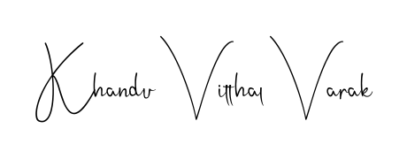 The Andilay-7BmLP font transforms the name Khandu Vitthal Varak into an executive sign with sharp precision and distinguished character. Khandu Vitthal Varak signature style 4 images and pictures png