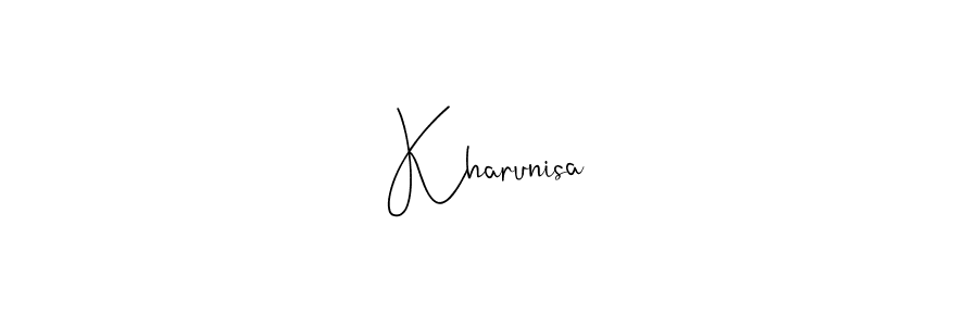 Use a signature maker to create a handwritten signature online. With this signature software, you can design (Andilay-7BmLP) your own signature for name Kharunisa. Kharunisa signature style 4 images and pictures png