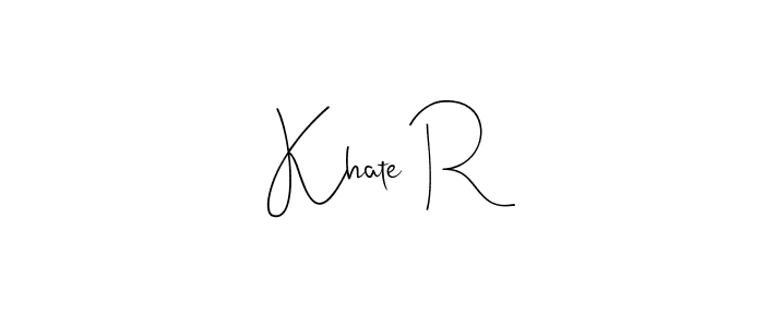 How to Draw Khate R signature style? Andilay-7BmLP is a latest design signature styles for name Khate R. Khate R signature style 4 images and pictures png