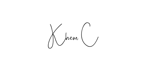 Khem C stylish signature style. Best Handwritten Sign (Andilay-7BmLP) for my name. Handwritten Signature Collection Ideas for my name Khem C. Khem C signature style 4 images and pictures png