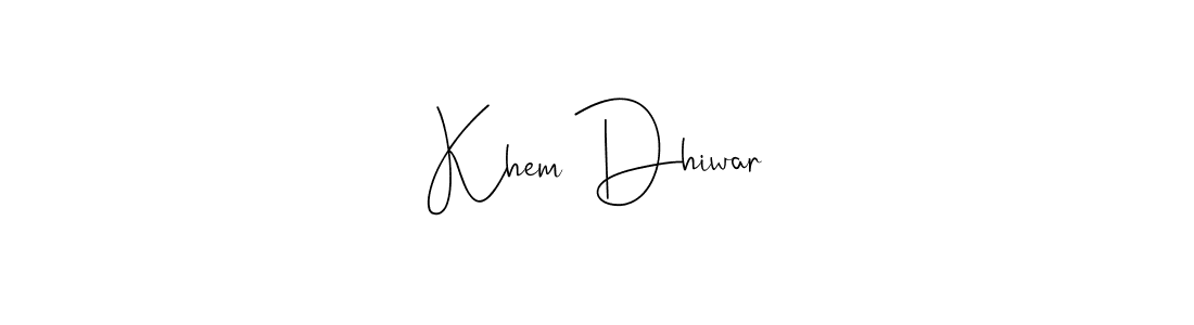 You can use this online signature creator to create a handwritten signature for the name Khem Dhiwar. This is the best online autograph maker. Khem Dhiwar signature style 4 images and pictures png