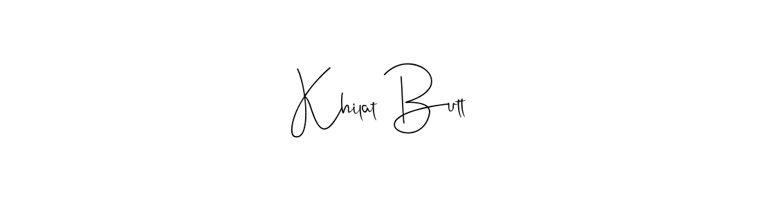 Use a signature maker to create a handwritten signature online. With this signature software, you can design (Andilay-7BmLP) your own signature for name Khilat Butt. Khilat Butt signature style 4 images and pictures png