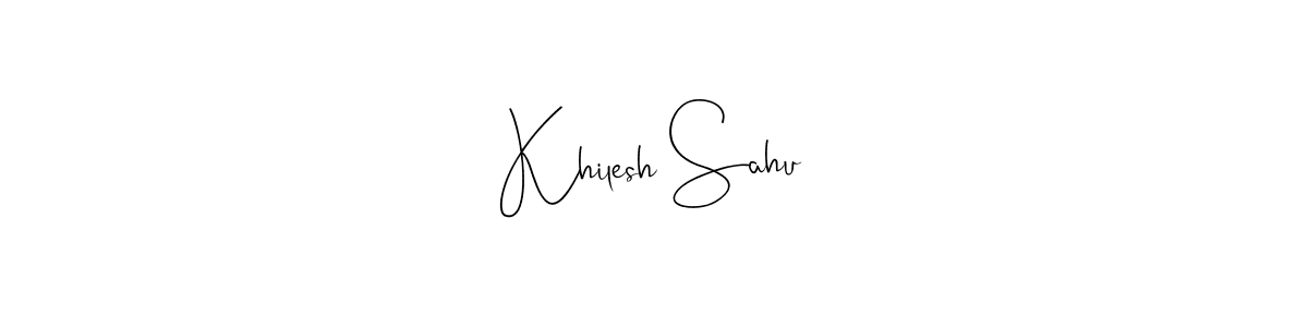 if you are searching for the best signature style for your name Khilesh Sahu. so please give up your signature search. here we have designed multiple signature styles  using Andilay-7BmLP. Khilesh Sahu signature style 4 images and pictures png
