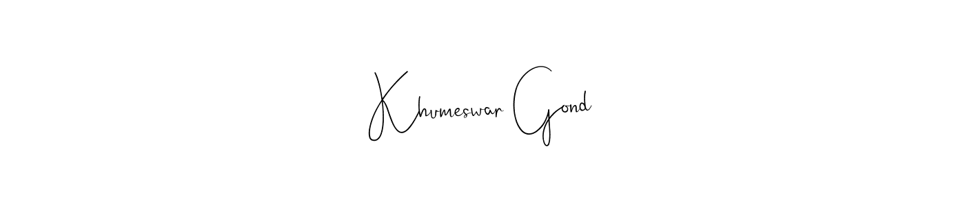 if you are searching for the best signature style for your name Khumeswar Gond. so please give up your signature search. here we have designed multiple signature styles  using Andilay-7BmLP. Khumeswar Gond signature style 4 images and pictures png