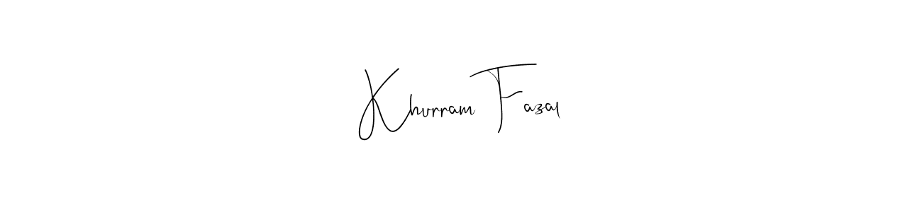 Create a beautiful signature design for name Khurram Fazal. With this signature (Andilay-7BmLP) fonts, you can make a handwritten signature for free. Khurram Fazal signature style 4 images and pictures png