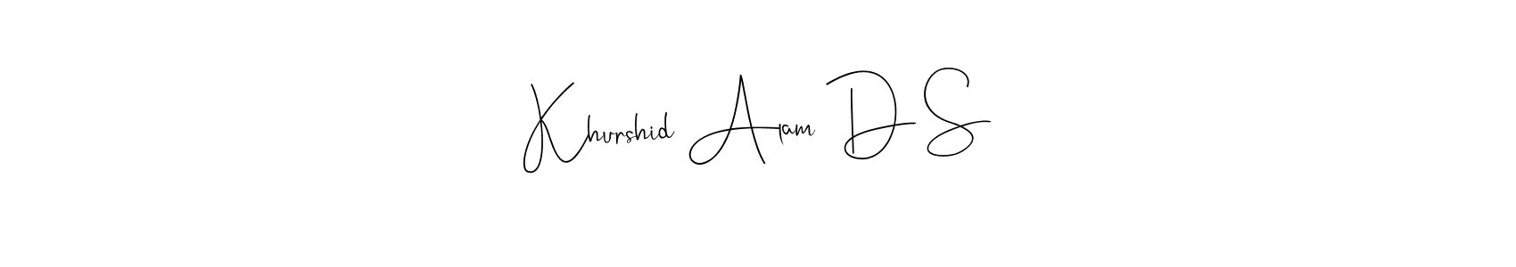It looks lik you need a new signature style for name Khurshid Alam D S. Design unique handwritten (Andilay-7BmLP) signature with our free signature maker in just a few clicks. Khurshid Alam D S signature style 4 images and pictures png