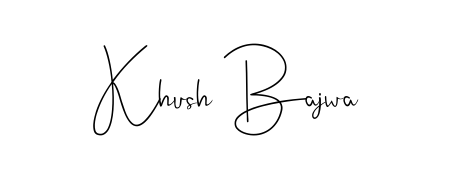 A stylish, flowing autograph style designed for name Khush Bajwa using Andilay-7BmLP typography. Perfect for digital creative projects. Khush Bajwa signature style 4 images and pictures png