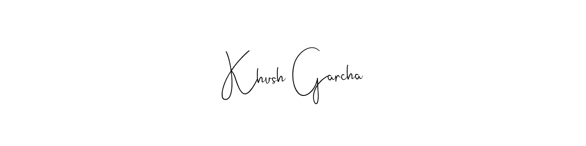 Similarly Andilay-7BmLP is the best handwritten signature design. Signature creator online .You can use it as an online autograph creator for name Khush Garcha. Khush Garcha signature style 4 images and pictures png