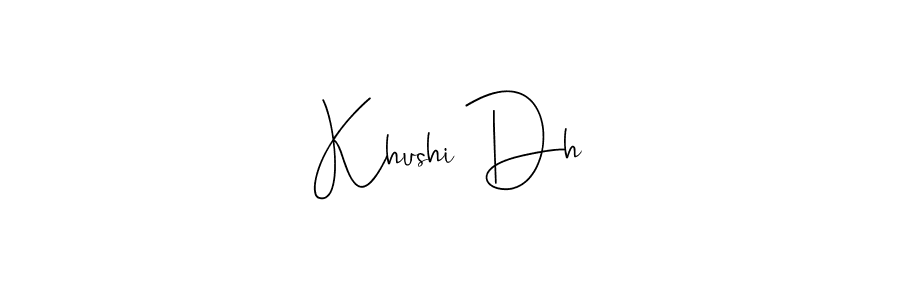 Make a beautiful signature design for name Khushi Dh. Use this online signature maker to create a handwritten signature for free. Khushi Dh signature style 4 images and pictures png