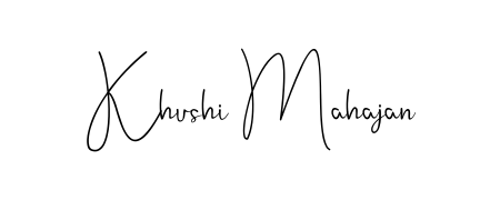 Discover the perfect balance of readability and style for Khushi Mahajan with Andilay-7BmLP font. Create your dream signature today. Khushi Mahajan signature style 4 images and pictures png